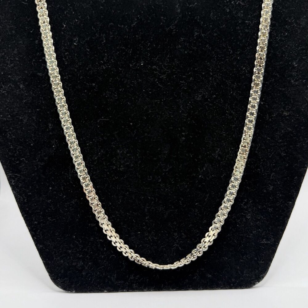 925 Sterling Silver Franco Wheat Chain Necklace 23" 20g Italian Style